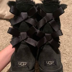 Black Ribbon Ugg boots